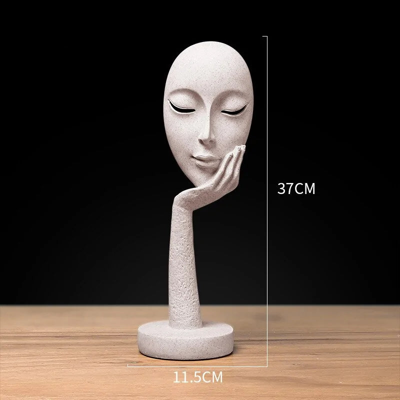 3D Face Mask Abstract Sculpture Decorative Art